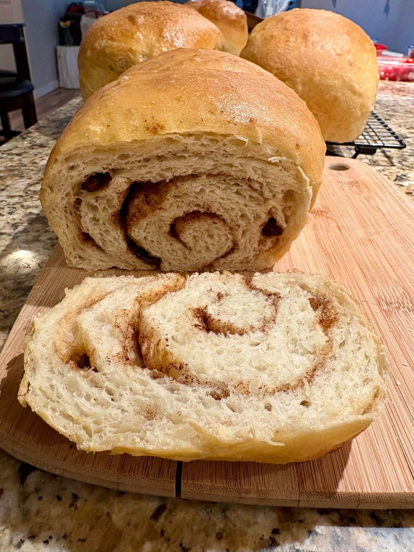Swirled cinnamon bread